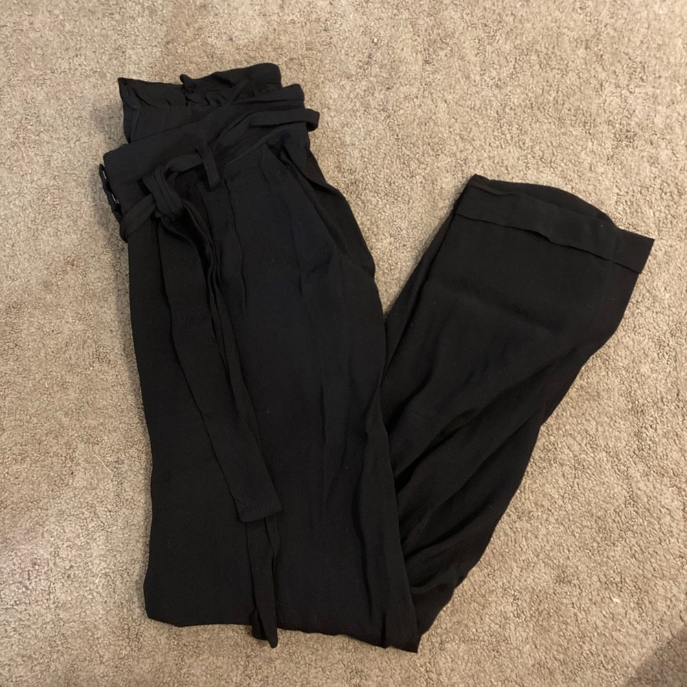 Forever 21 Black Tie Waist Pants